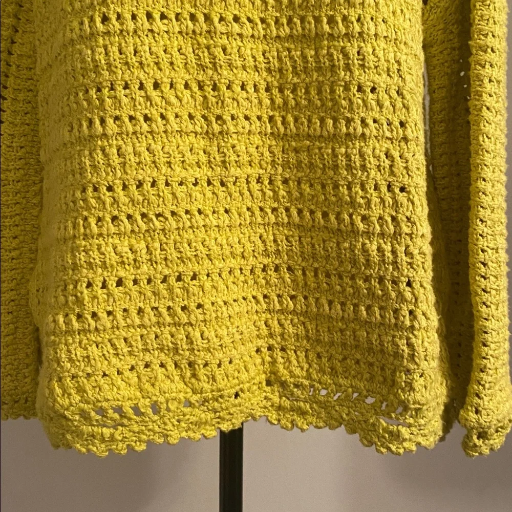 Anthropologie size small lime green cable knit sweater - Picture 2 of 9